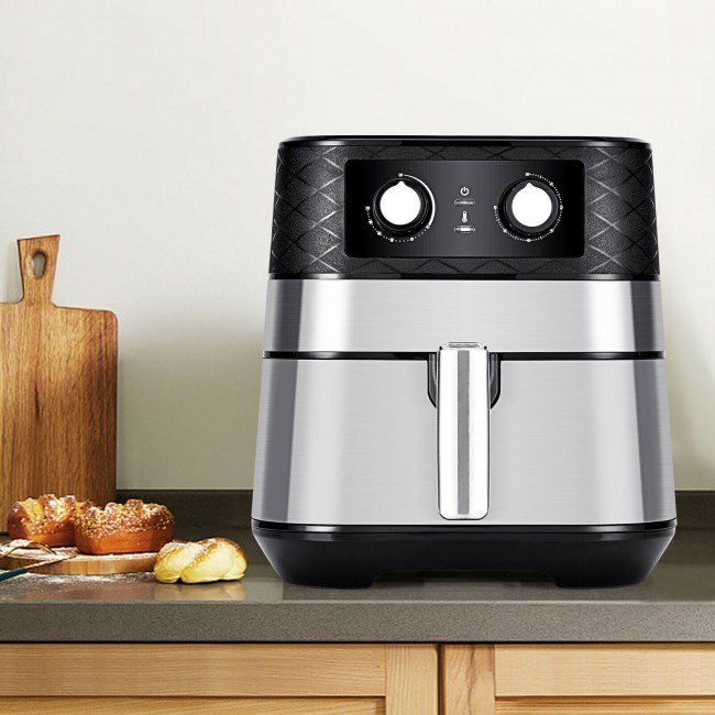 1700W 5.3 QT Electric Hot Air Fryer with Stainless steel and Non-Stick Fry Basket 1700W 5.3 QT Electric Hot Air Fryer with Stainless steel and Non-Stick Fry Basket